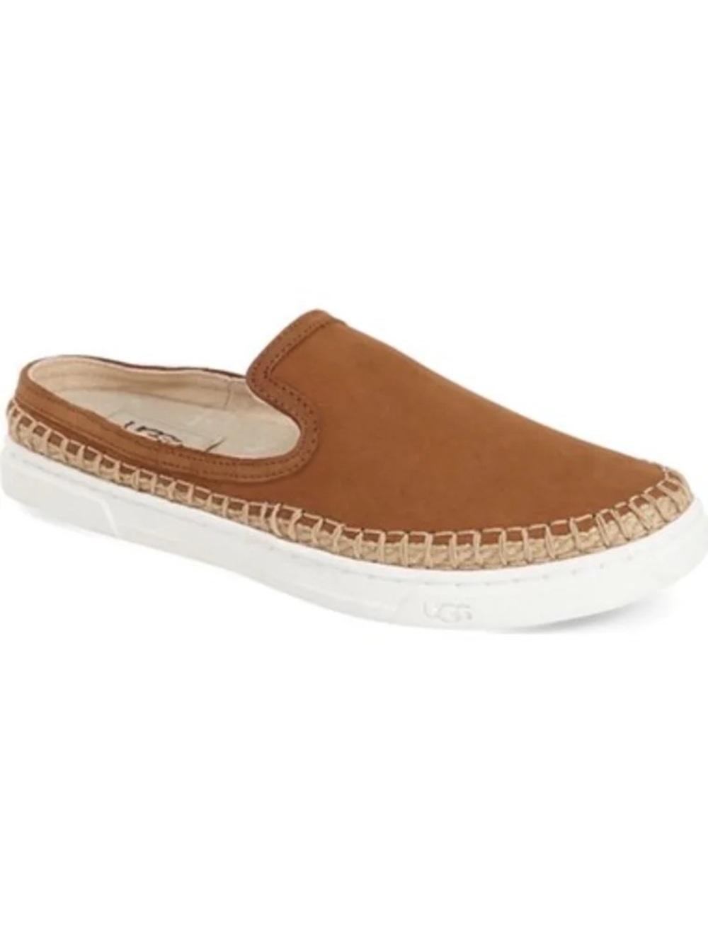 UGG Womens Caleel Suede Espadrille Mule Sneaker 1010102 Chestnut Brown SZ 5.5